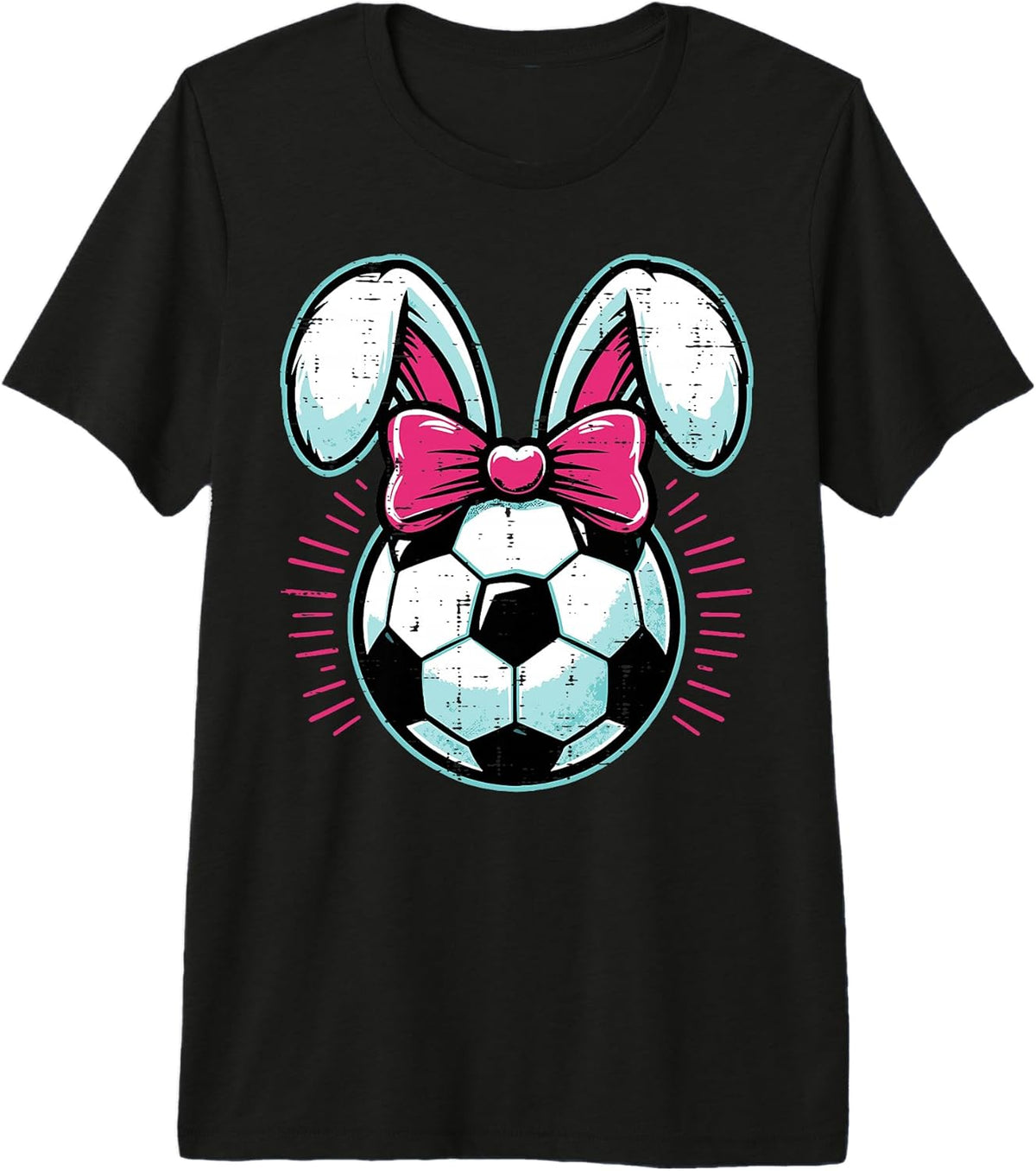 Easter Soccer Ball Bunny Ears Bow Cute Boys Girls Kids Youth Premium Tri-Blend Unisex