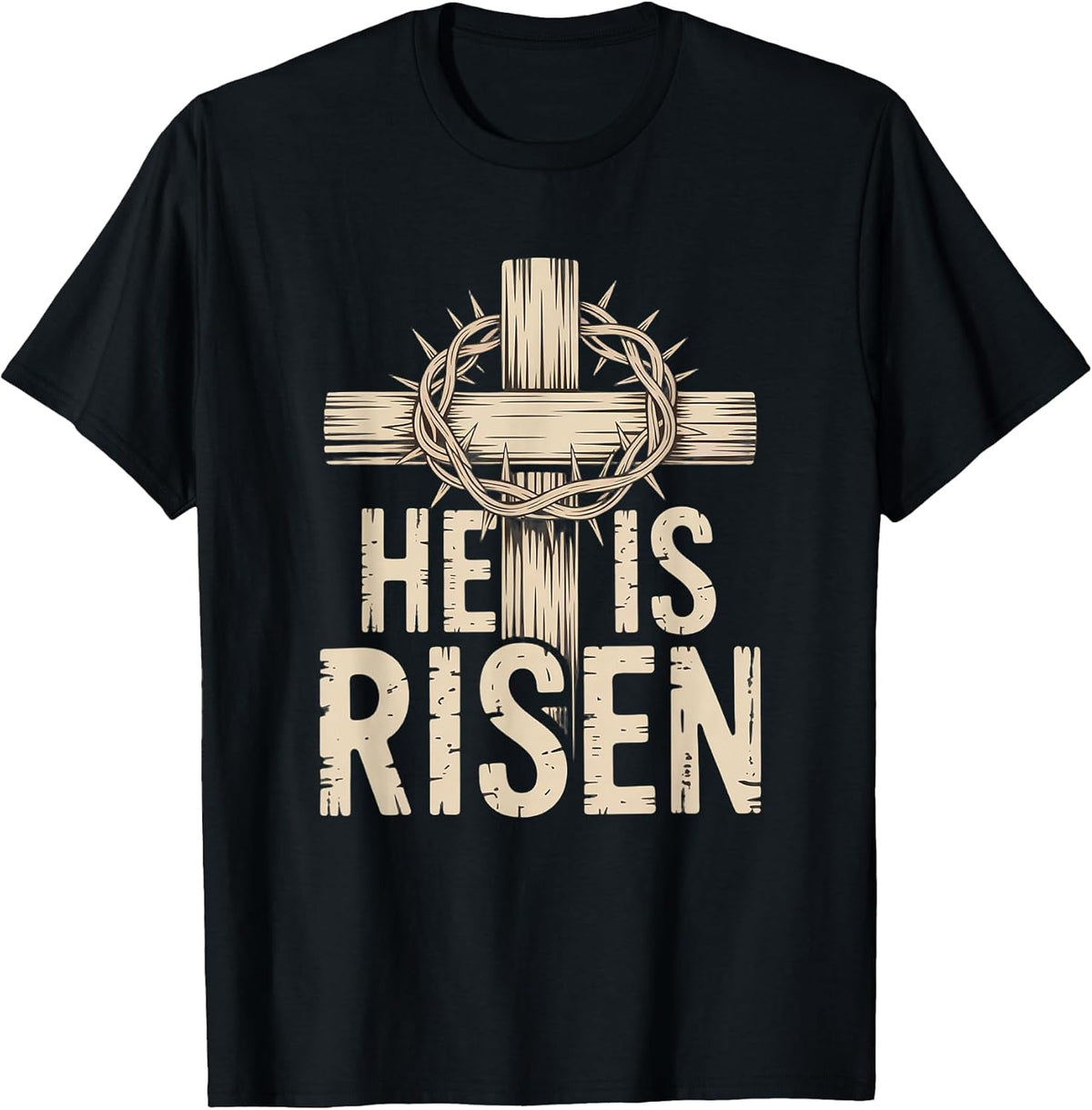 He is Risen Matthew 28:6 Retro Vintage Cross Happy Easter Unisex
