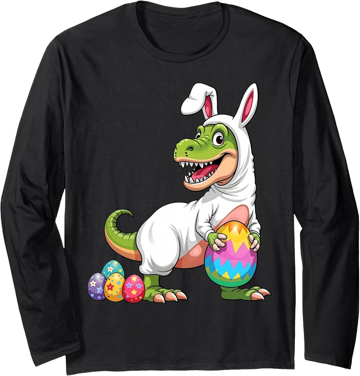 Easter Bunny Dinosaur Egg Hunt Funny T-Rex Dinosaur Easter Long Sleeve Unisex