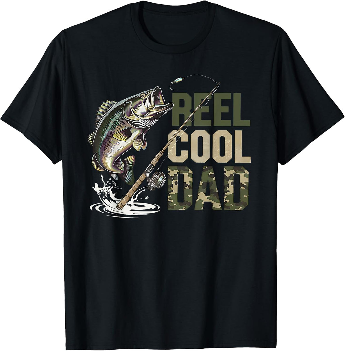 Reel Cool Dad Fishing Fisherman Happy Father's Day Papa T-Shirt