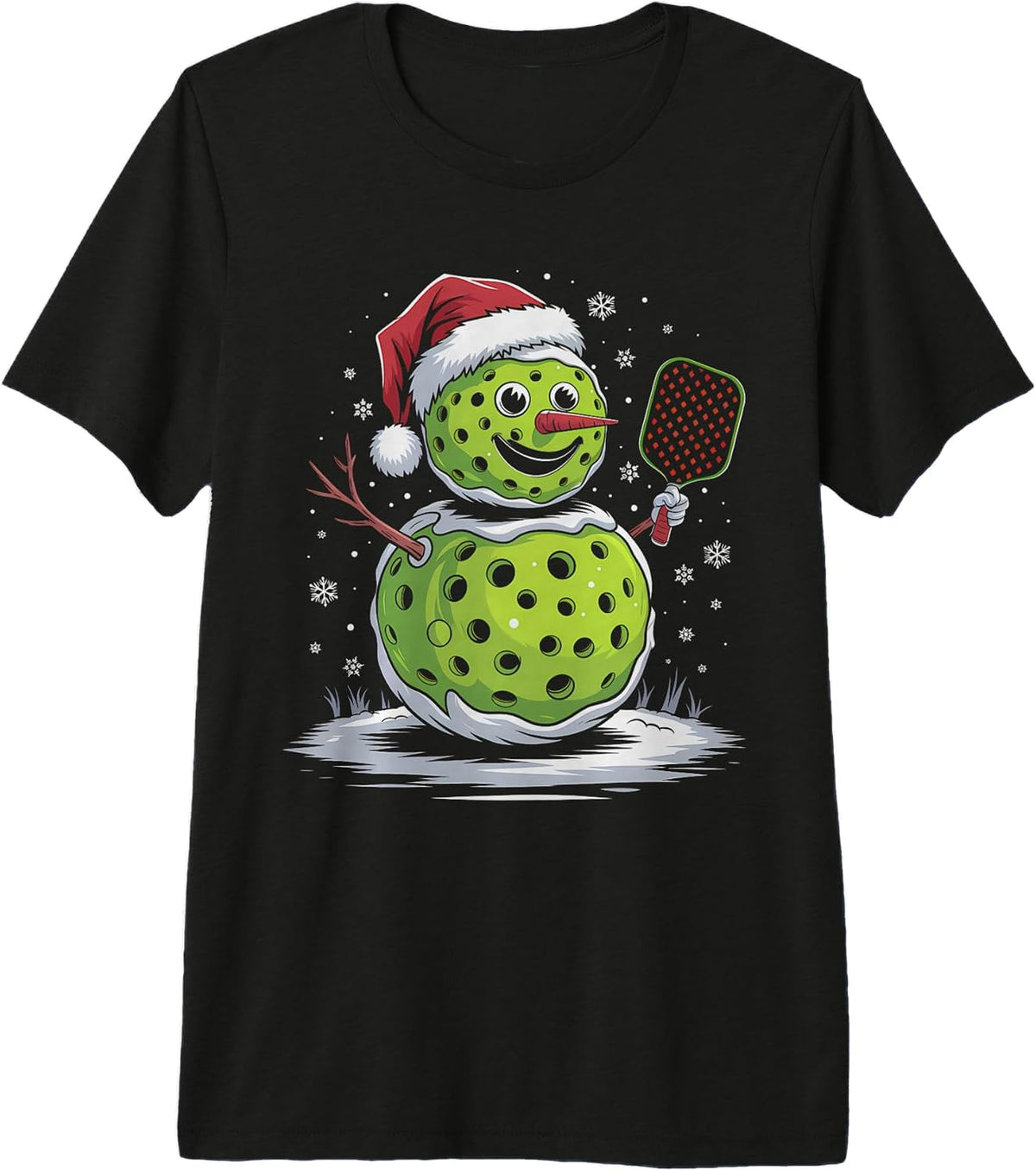 Pickleball Christmas Shirt Snowman Pickleball Premium Tri-blend T-Shirt