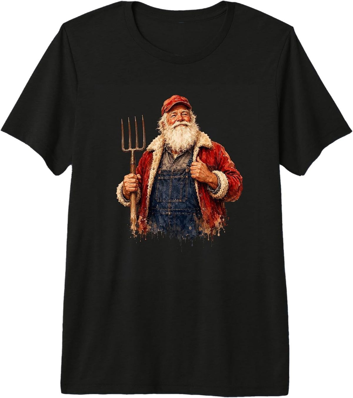 Farmer Santa Christmas Agriculture Holiday Humor Premium Tri-Blend T-Shirt