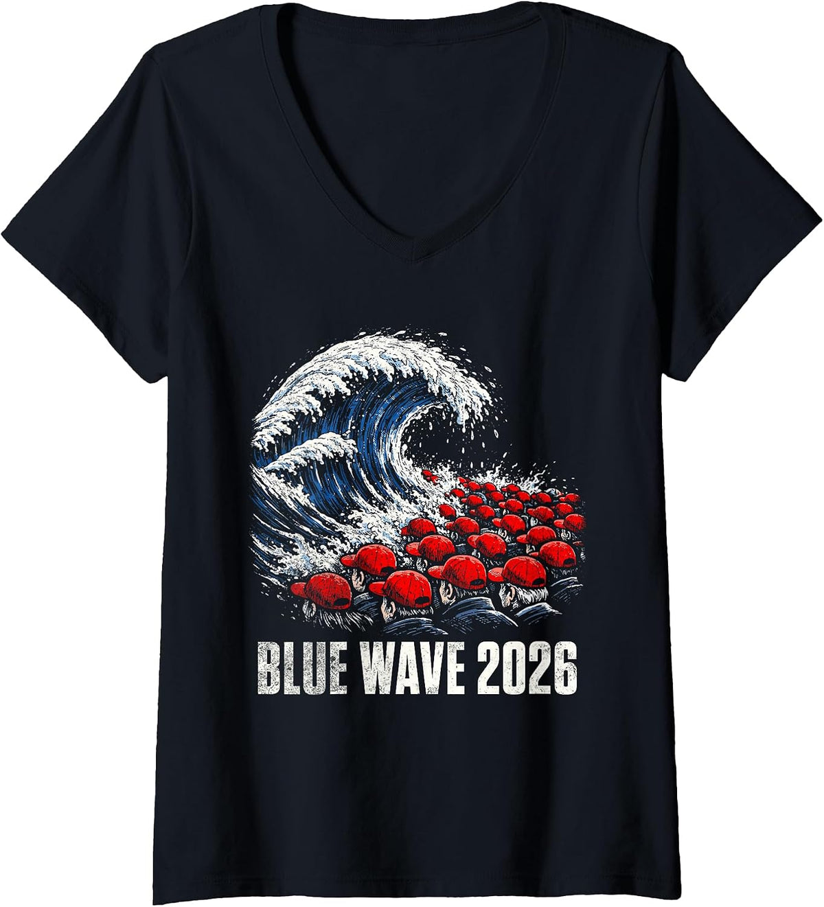 Women's Blue Wave 2026 Midterms V-Neck T-Shirt