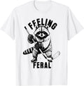 Feeling Feral Funny Feral Raccoon Hockey T-Shirt