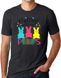 Easter Shirts for Men Chillin with My Peeps Tshirt Bunny Shirt Short Sleeve Shirts Tops Unisex