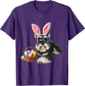 Cute Bunny Ear Miniature Schnauzer Dog Easter Eggs Owner Mom for Men Women Kids Unisex