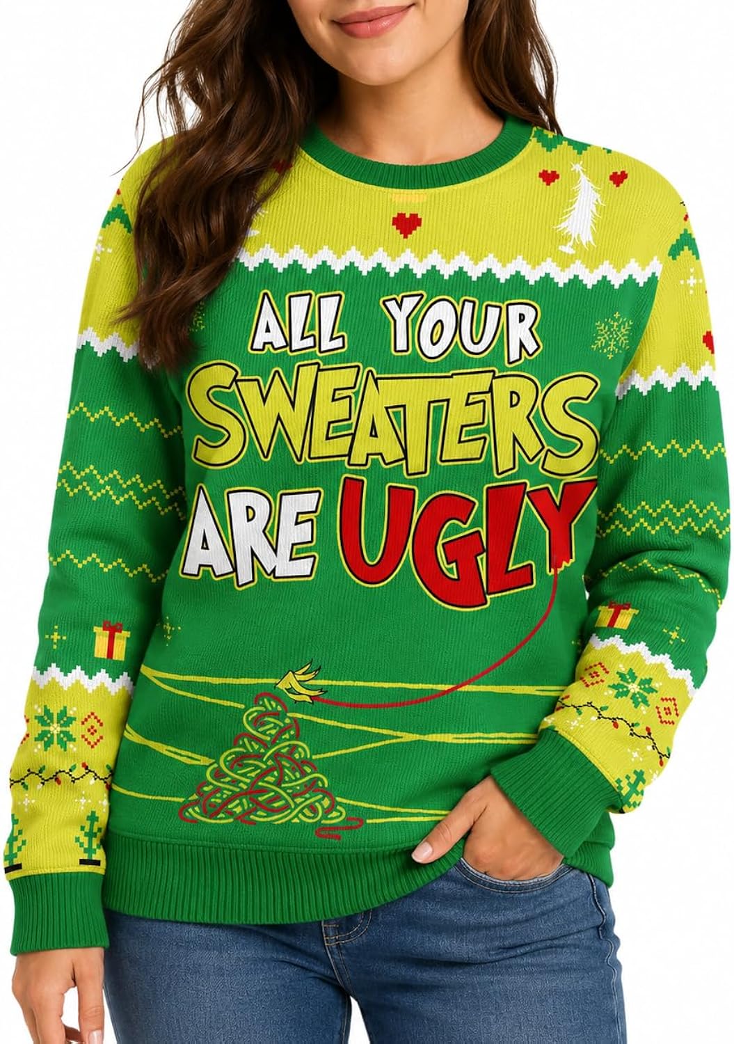 All Your Sweaters are Christmas Ugly Sweaters - Funny Knitted Movie Christmas Sweater – Xmas Ugly Sweater