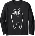 Tooth Bunny Ears Easter Funny Dental Dentist Spring Long Sleeve Unisex