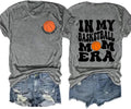 in My Basketball Mom Era Shirts for Women Funny Basketball Mom T-Shirt Letter Print Game Day Tee Tops