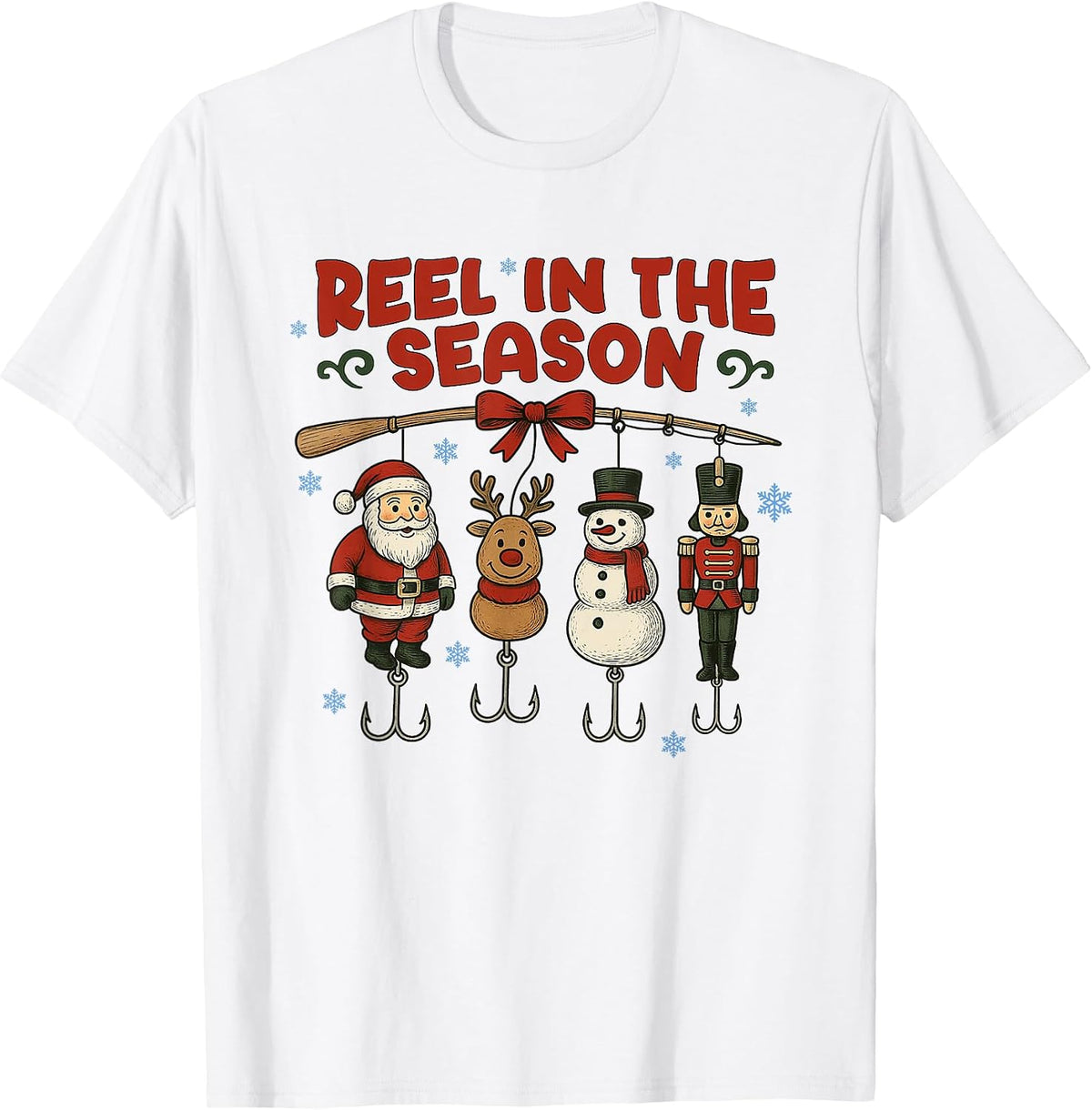 Fishing Christmas Fisherman Xmas Holiday Reel in The Season T-Shirt