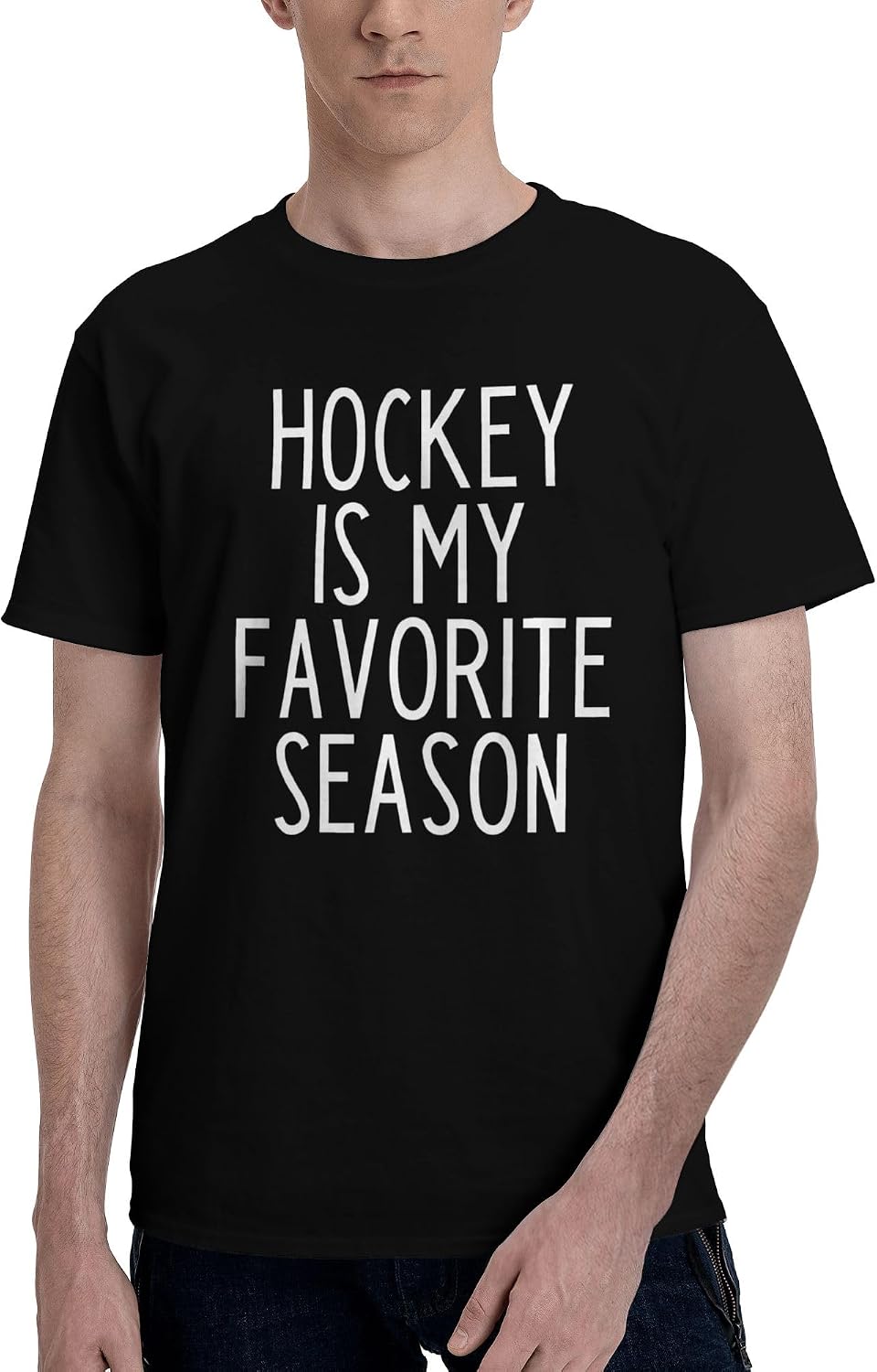 Men's T-Shirt,Hockey is My Favorite Season,Lightweight Boxy Tee Street Style
