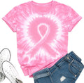 Breast Cancer Shirts for Women Pink Ribbon Shirt Tie Dye Tee Tops