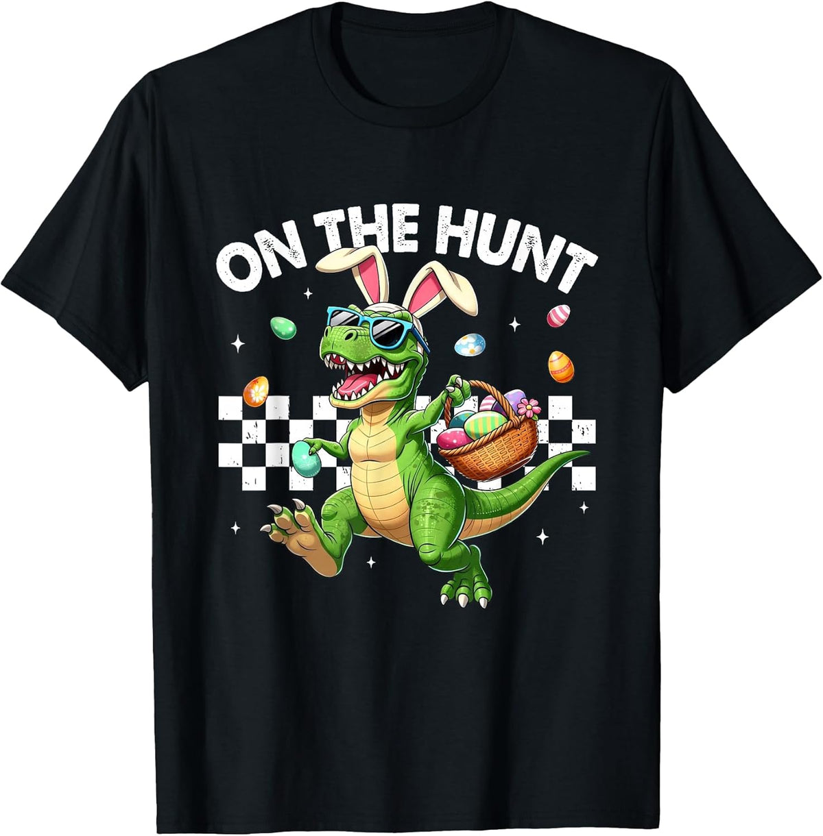 Funny T Rex Dinosaur Easter Shirts Boy Kids Toddler Egg Hunt Unisex