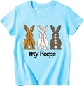 Boys Girls Easter Shirts Bunny Tshirt Short Sleeve Cotton Tee Funny Rabbit Graphic Tshirts 3-12 Years