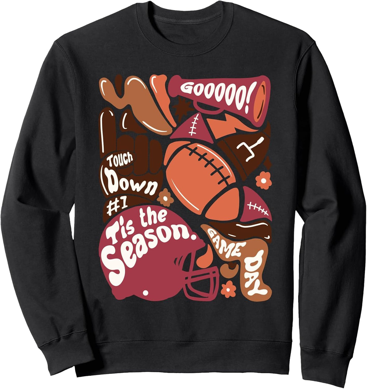 Touchdown Tis The Season Game Day American Football Helmet Sweatshirt