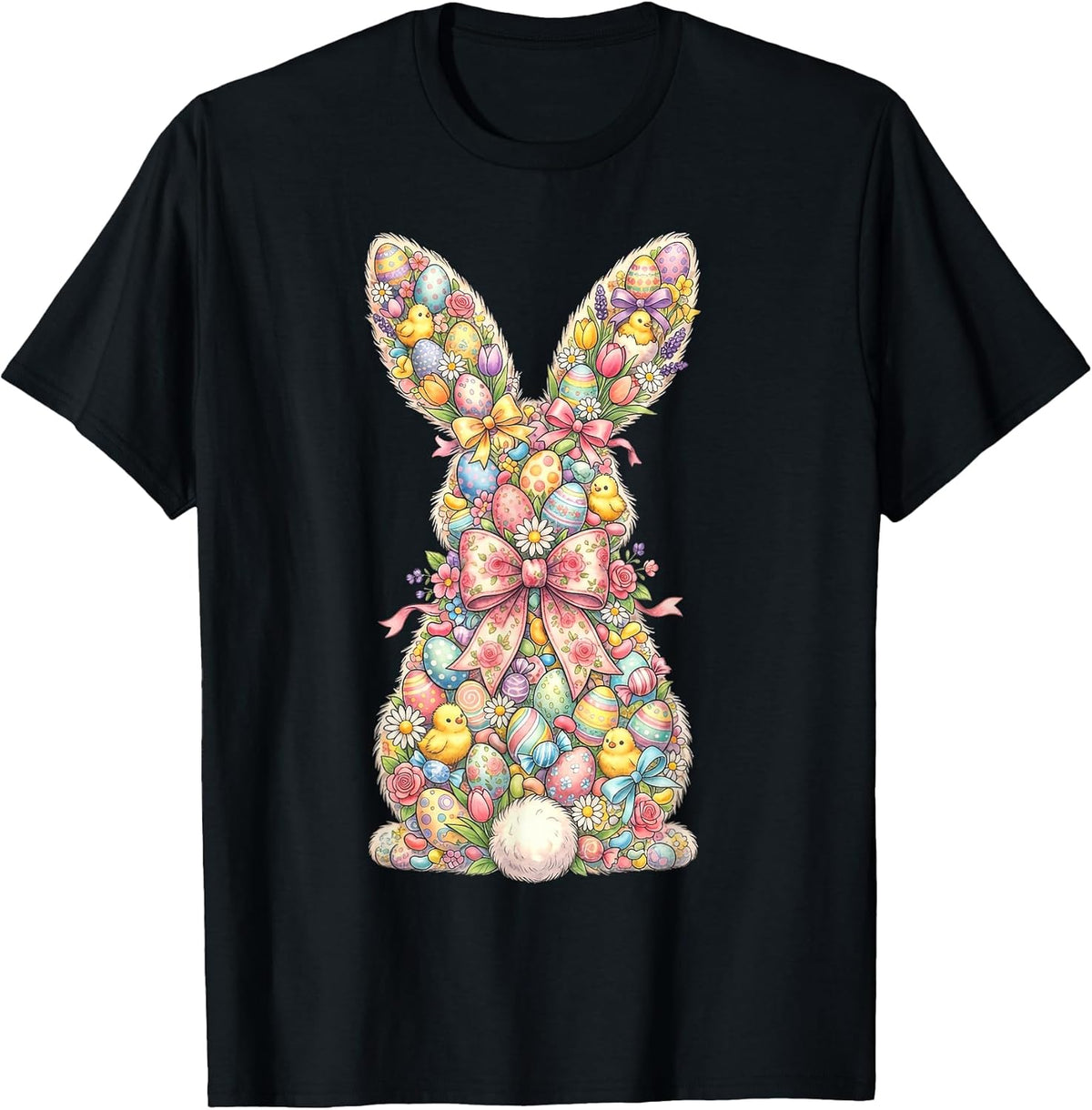 Easter Egg Bunny Shirts Women Girl Easter Eggs Chick Flowers Unisex