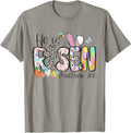 He Is Risen Easter Bunny Bible Verse Christian Cross Faith Unisex