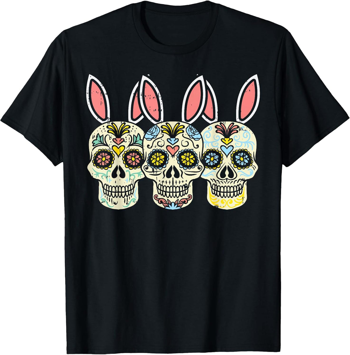 Sugar Skull Bunny Rabbit Ears Funny Easter Mexican Gift Unisex