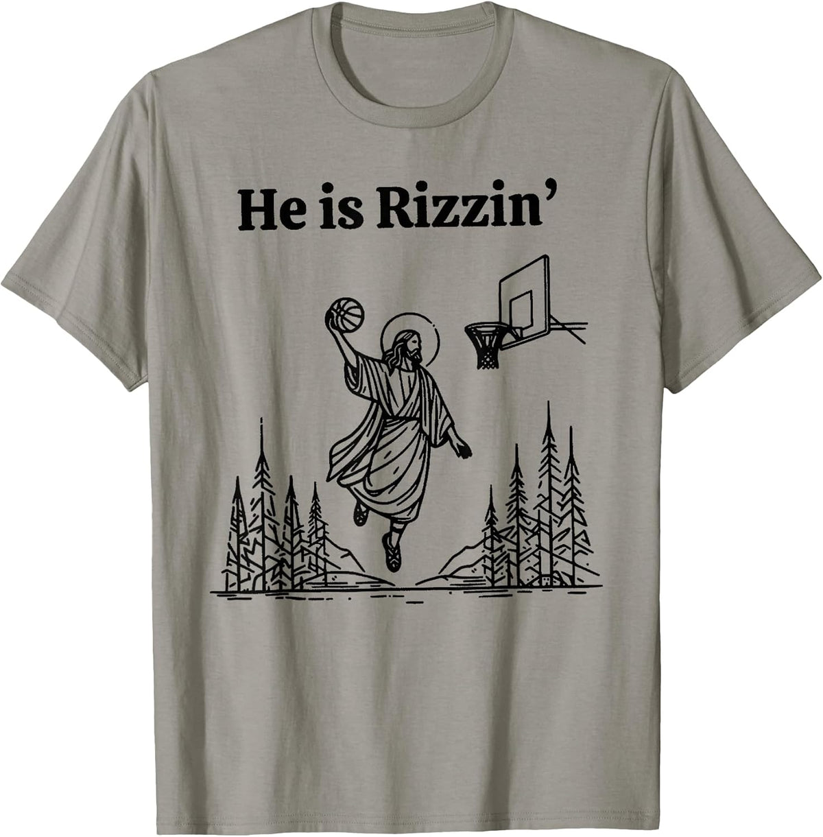He is Rizzin Funny Basketball Retro Christian Religious Tee Unisex