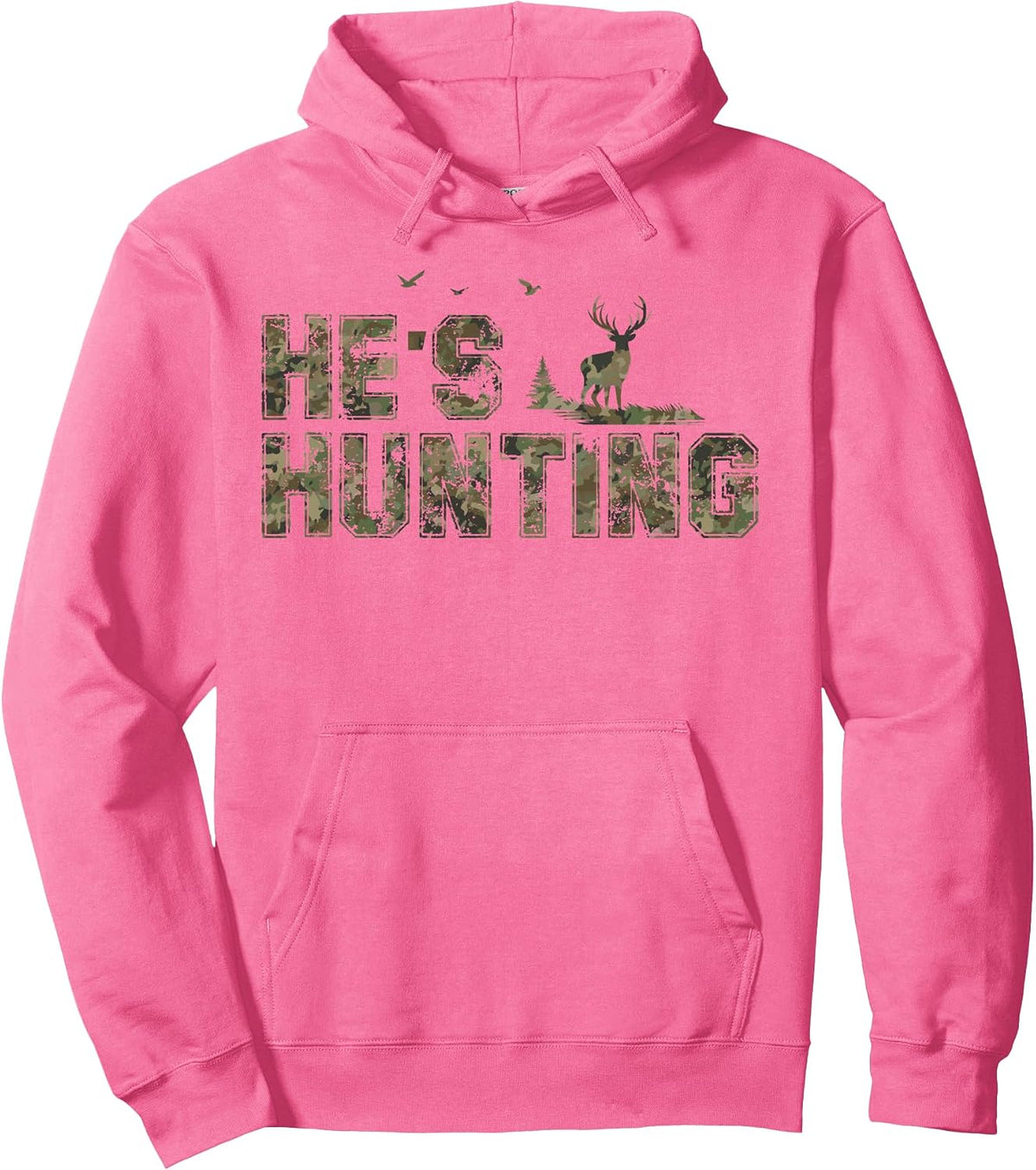 Retro He's Hunting, Hunting Wife Camo For Women Kids Hunter Pullover Hoodie