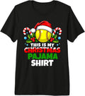 Softball Sports Xmas Festive This is My Christmas Pajama Premium Tri-Blend T-Shirt