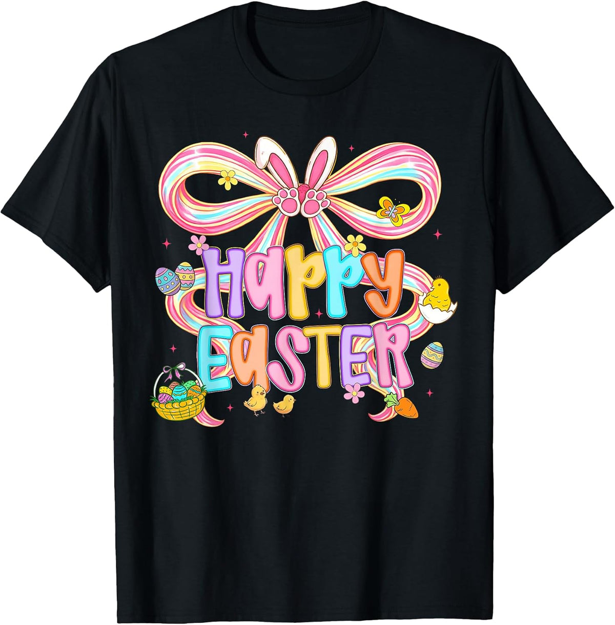 Happy Easter Coquette Bow Cute Bunny Eggs Spring Women Girls Unisex