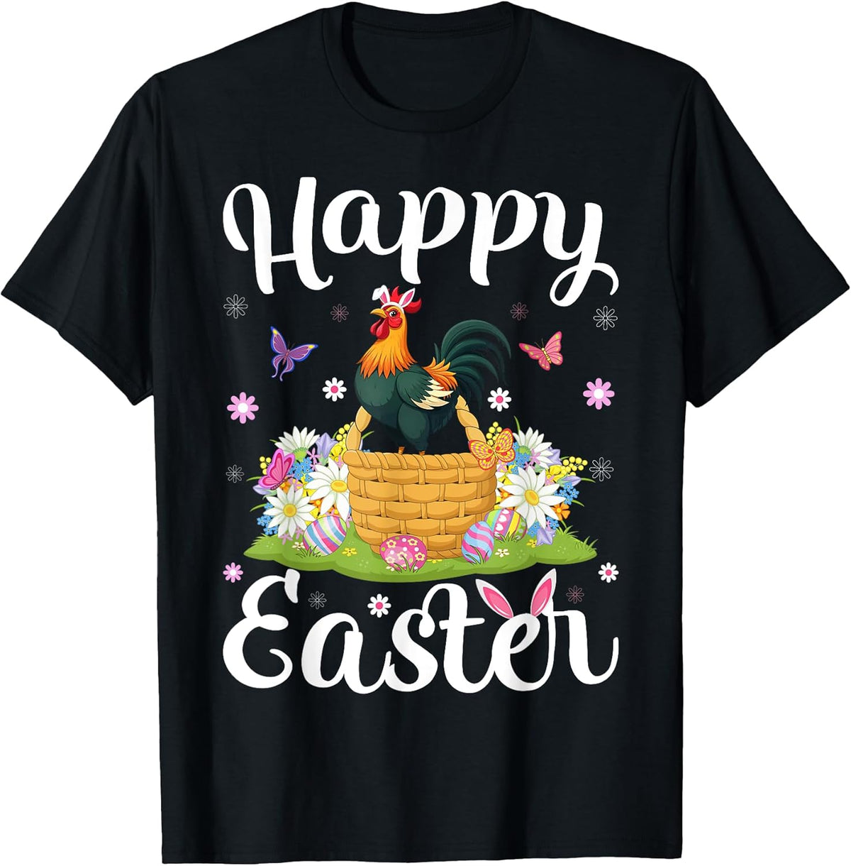 Rooster Happy Easter Egg Hunt Bunny Ear Rooster Easter Unisex