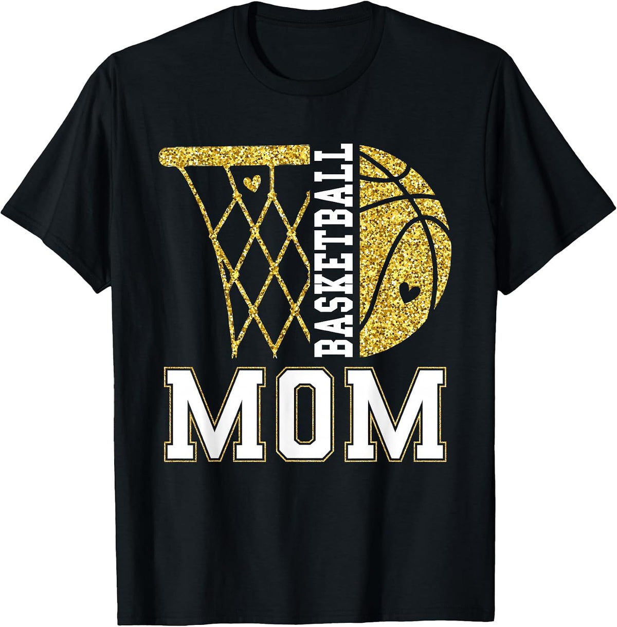 Basketball Mom Game Day Basketball Season Mama Girl Gold T-Shirt