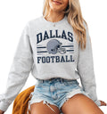 Distressed Dallas Football Sweatshirt – Vintage Retro College Style Gridiron Graphic Pullover Top