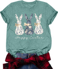 Easter Shirts for Women: Cute Bunny Shirt for Womens Funny Floral Rabbit Tshirt Easter Eggs Holiday Graphic Tee Tops