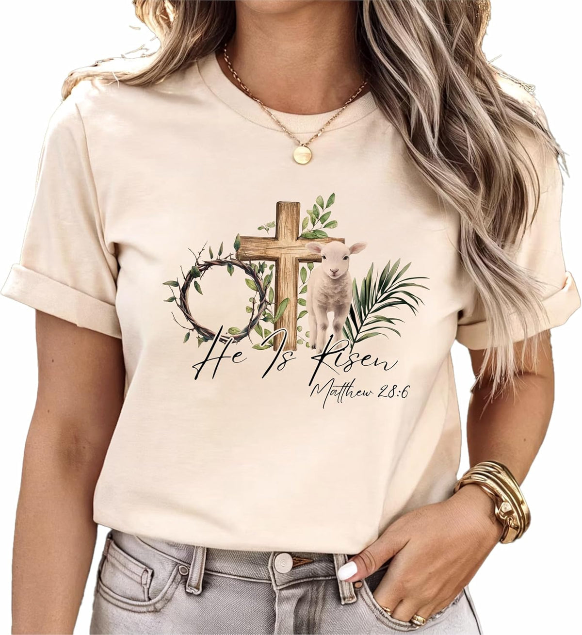True Easter Shirt, Christian Easter , He is Risen Design, Christian Cross Shirt Multicolor