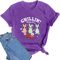 Happy Easter Shirts for Women Funny Bunny Rabbit Graphic Tee Tops Easter Egg Holiday Shirt