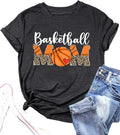 Basketball Mom Shirt Women Game Day T-Shirt Basketball Sport Lovers Casual Short Sleeve Tee Mama Life Tops