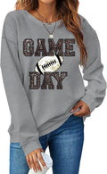 Game Day Sweatshirt Women Football Graphic Long Sleeve Shirt Football Season Pullover Tops