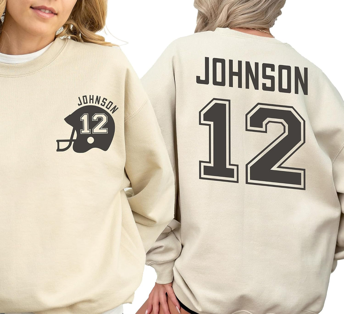 Custom Football Mom Sweatshirt Game Day Name and Number Sweater