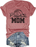 Womens Basketball Mom Tshirt Crewneck Short Sleeve Summer Sport Mom Basketball Graphic Tees