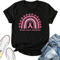 Women Breast Cancer Awareness Shirt Heart Pink Ribbon Graphic Print Tshirts