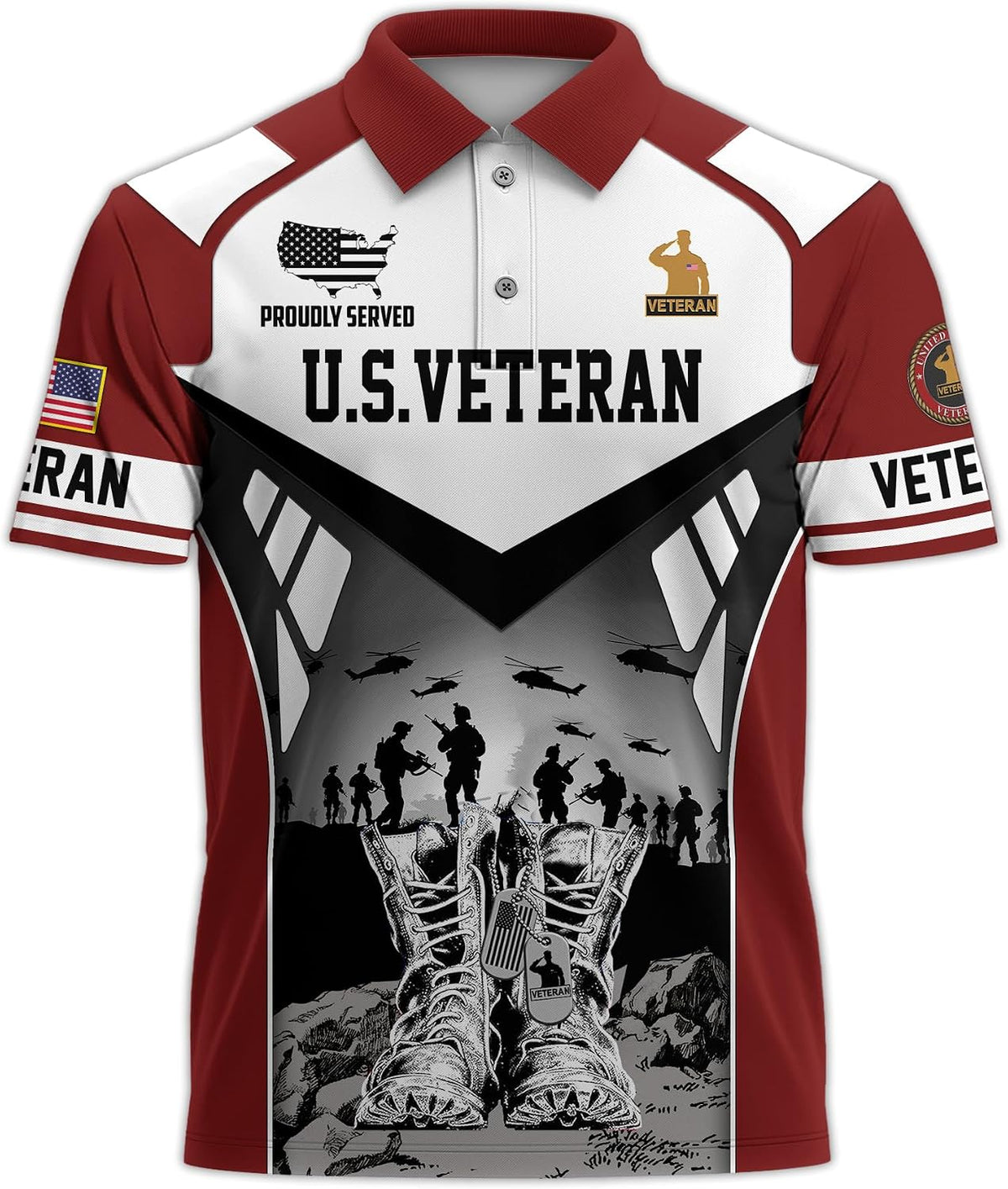Veteran Polo Shirts for Men, Veteran Shirt, Military Polo Shirts for Men, Gift for Husband Veteran, Veteran Day Gift
