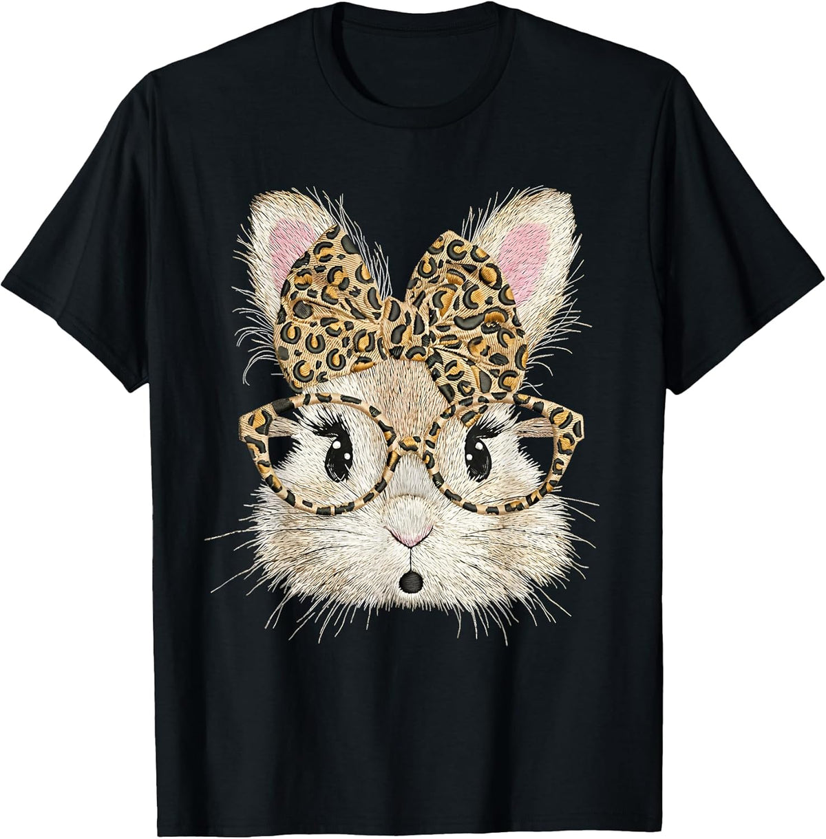 Funny Bunny Face Glasses Coquette Bow Leopard Rabbit Easter Unisex