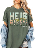 He is Risen Easter Comfort Colors – Matthew 28:6 Floral Design Unisex