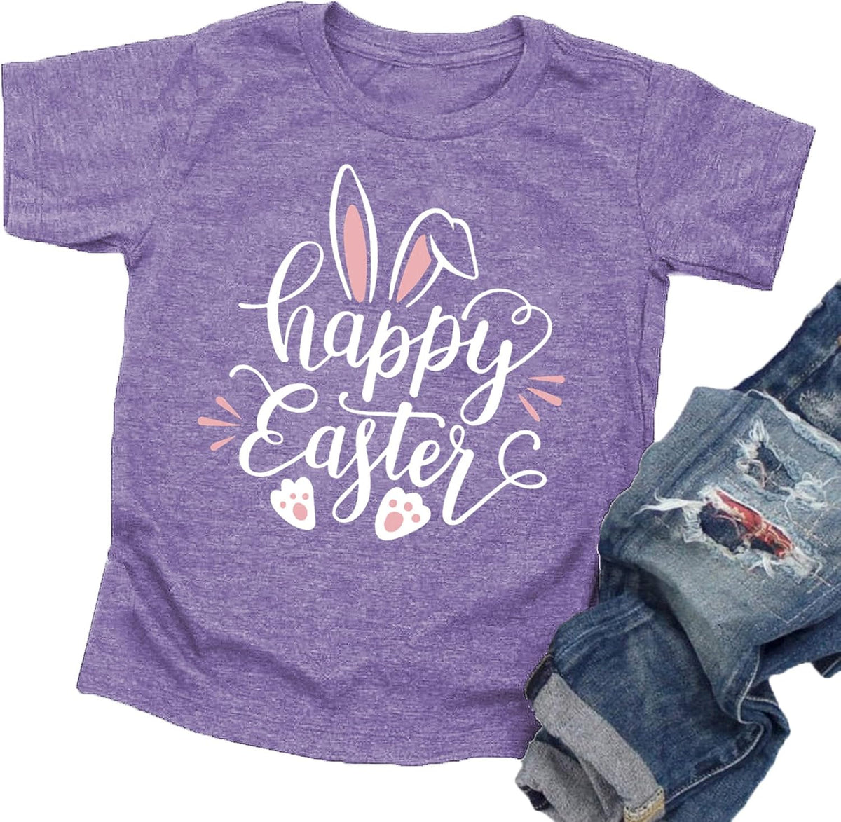 Happy Easter T Shirt Toddler Baby Girls Boys Bunny Rabbit Graphic Easter Egg Letter Print Tees Tops