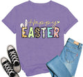 Easter Shirts for Women Happy Easter Cute Bunny Ears Tee Tops Unisex