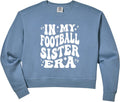 Women's In My Football Sister Era, Funny Football Player Sis Comfort Colors Crop Sweatshirt
