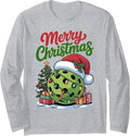 Merry Christmas Pickleball Ball Santa Hat Holiday Winter Long Sleeve T-Shirt