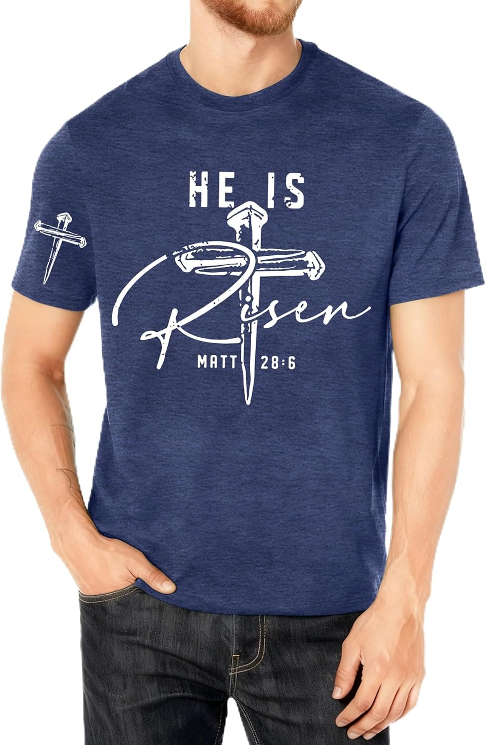 Easter Shirts for Men: He is Risen Graphic Tees Christian s Casual Faith Short Sleeve Blouse Tops