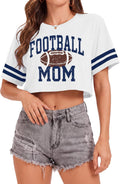 Football Mom Crop Top Women's Football Shirts Game Day Cropped Tee