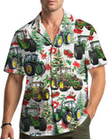 Fishing Christmas Hawaiian Shirt Men Women, Bass Fish Holiday Shirt Button Down, Patriotic American Flag Xmas Outfit