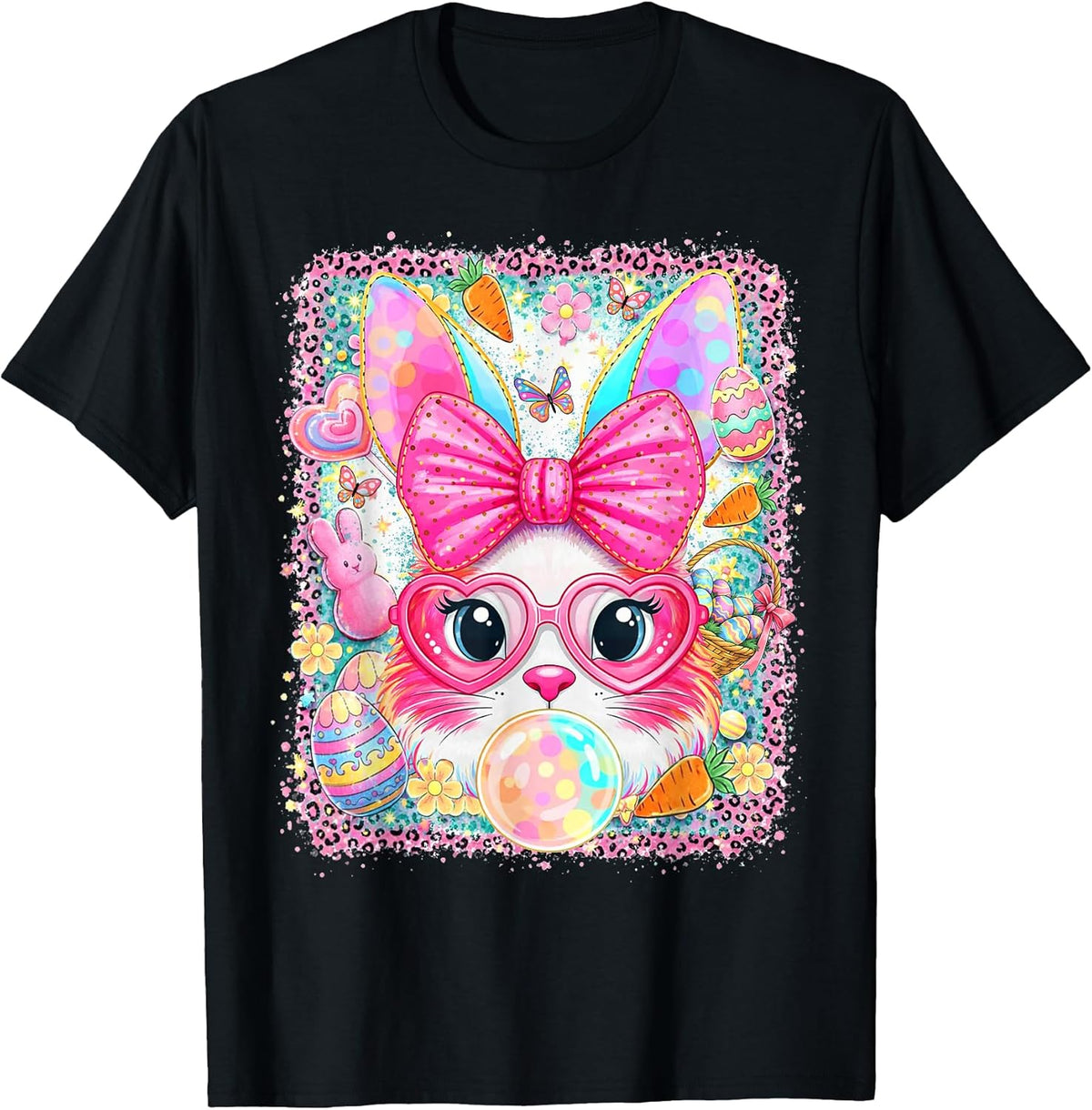 Happy Easter Rabbit Cute Bunny Face Blowing Bubble Girl Kids Unisex