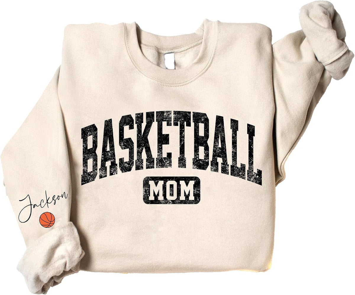 Custom Sport Mom Sweatshirt with Kids Names and Jersey Number, Personalized Sports Mama Shirt for Women, Sport Mom