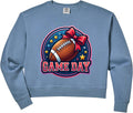 Women's Football Game Day Girl Womens Bow Team Fan Supporter Season Comfort Colors Crop Sweatshirt